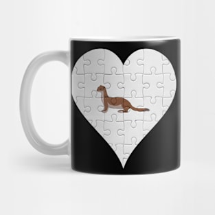 Jigsaw  Weasel Heart Design - Wild Animal Weasel Mug